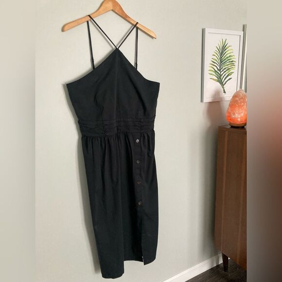 BANANA REPUBLIC Black Halter Dress Size 14 Tall NWT - Picture 2 of 9